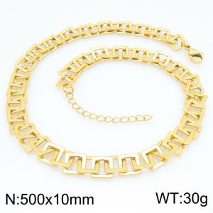 Stainless steel minimalist electroplated gold necklace - KN300684-KFC