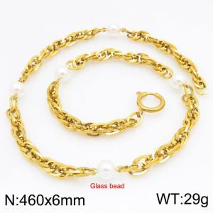 SS Gold-Plating Necklace - KN300721-Z