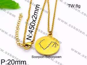 SS Gold-Plating Necklace - KN30073-Z