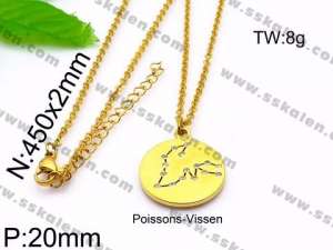 SS Gold-Plating Necklace - KN30074-Z