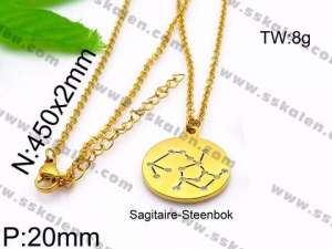 SS Gold-Plating Necklace - KN30075-Z