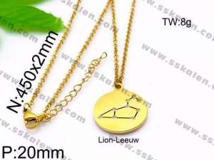 SS Gold-Plating Necklace - KN30076-Z