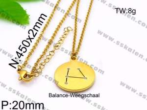SS Gold-Plating Necklace - KN30079-Z