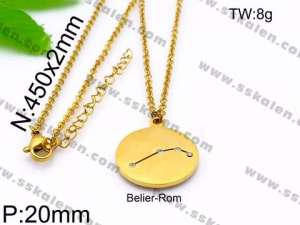 SS Gold-Plating Necklace - KN30081-Z