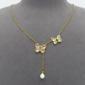 SS Gold-Plating Necklace - KN300825-MN