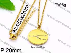 SS Gold-Plating Necklace - KN30083-Z