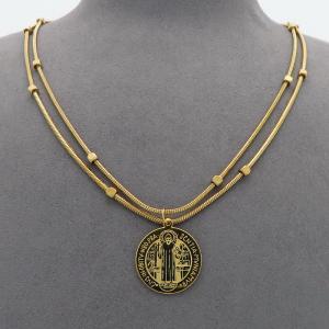 SS Gold-Plating Necklace - KN300834-MN