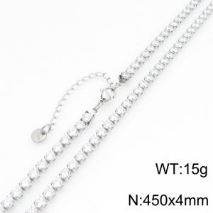 Stainless Steel Stone Necklace - KN300882-GSD