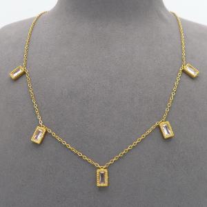 SS Gold-Plating Necklace - KN300943-HDJ