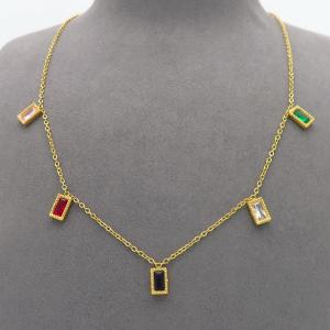 SS Gold-Plating Necklace - KN300947-HDJ