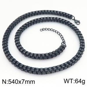 Stainless Steel Black-plating Necklace - KN300961-ZJZL