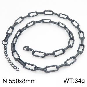 Stainless Steel Black-plating Necklace - KN300964-ZJZL