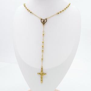 Stainless Steel Rosary Necklace - KN301007-HDJ