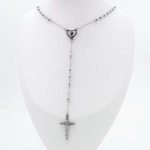 Stainless Steel Rosary Necklace - KN301008-HDJ