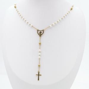 Stainless Steel Rosary Necklace - KN301009-HDJ