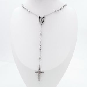 Stainless Steel Rosary Necklace - KN301013-HDJ