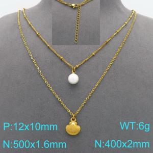 SS Gold-Plating Necklace - KN301100-Z