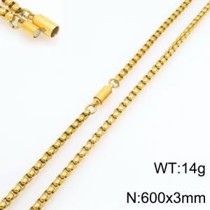 SS Gold-Plating Necklace - KN301157-Z