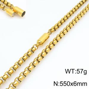 SS Gold-Plating Necklace - KN301172-Z