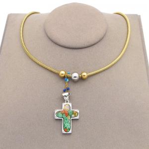 SS Gold-Plating Necklace - KN301236-QY