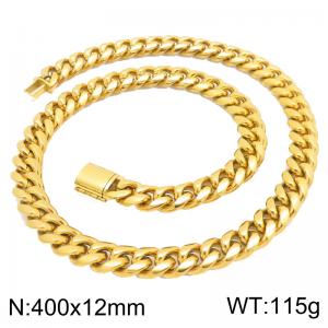 SS Gold-Plating Necklace - KN301360-ZLY