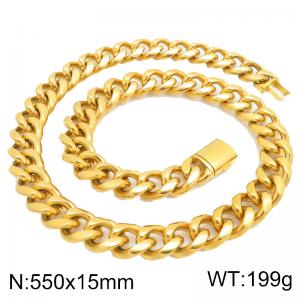 SS Gold-Plating Necklace - KN301379-ZLY