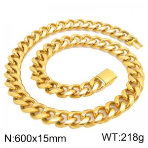 SS Gold-Plating Necklace - KN301380-ZLY