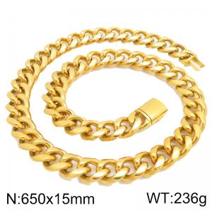 SS Gold-Plating Necklace - KN301381-ZLY