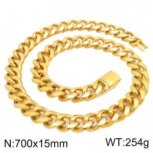SS Gold-Plating Necklace - KN301382-ZLY