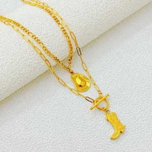 SS Gold-Plating Necklace - KN301411-SXSJ