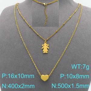 SS Gold-Plating Necklace - KN301471-Z