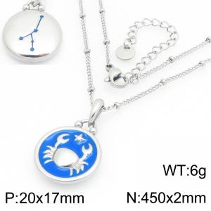 Twelve Constellation Necklace Stainless Steel Jewelry - KN301488-GC