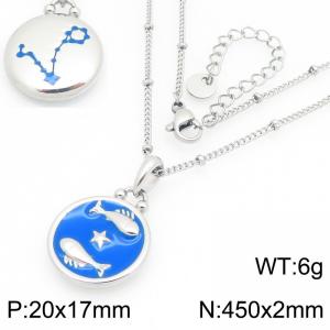 Twelve Constellation Necklace Stainless Steel Jewelry - KN301489-GC
