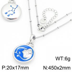 Twelve Constellation Necklace Stainless Steel Jewelry - KN301490-GC