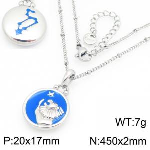 Twelve Constellation Necklace Stainless Steel Jewelry - KN301491-GC