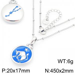 Twelve Constellation Necklace Stainless Steel Jewelry - KN301496-GC