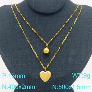 SS Gold-Plating Necklace - KN301515-Z