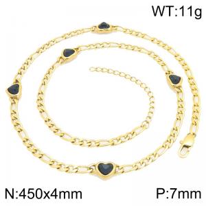 Stainless Steel Stone Necklace - KN301522-KFC