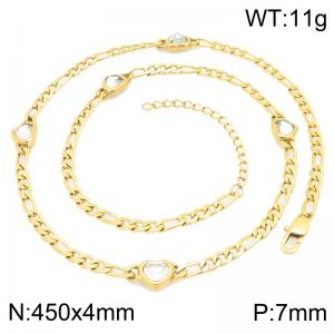 Stainless Steel Stone Necklace - KN301524-KFC