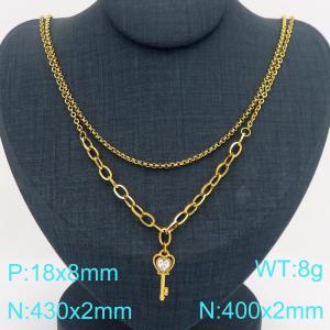 SS Gold-Plating Necklace - KN301550-Z