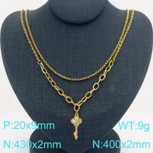 SS Gold-Plating Necklace - KN301551-Z