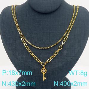 SS Gold-Plating Necklace - KN301552-Z