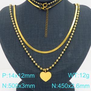SS Gold-Plating Necklace - KN301556-Z