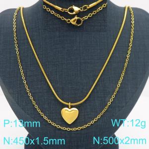 SS Gold-Plating Necklace - KN301557-Z