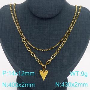 SS Gold-Plating Necklace - KN301565-Z