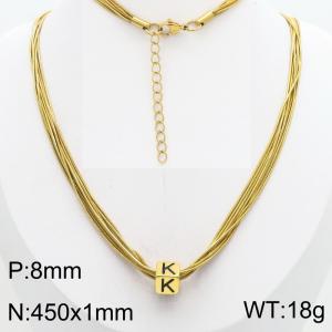 SS Gold-Plating Necklace - KN301600-Z