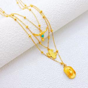 SS Gold-Plating Necklace - KN301775-SXSJ