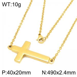 SS Gold-Plating Necklace - KN302002-Z