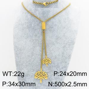 SS Gold-Plating Necklace - KN302009-Z