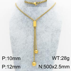SS Gold-Plating Necklace - KN302010-Z